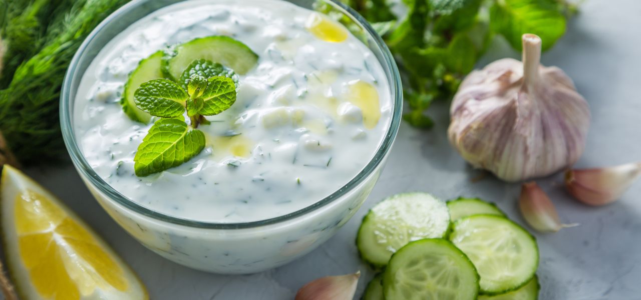 refreshing cool tzatziki sauce perfect on a hot day